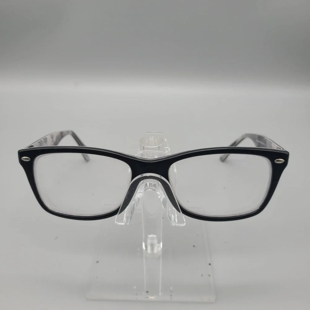 Ray-Ban RB 5228 5405 Black Logo Print Rectangular Eyeglass Frames 53-17-140